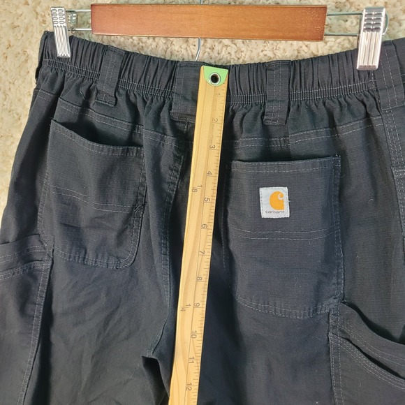 Carhartt Cargo Pants Men's Size Reg-M 30x30 Black Ripstop C56418 Drawstring - Picture 4 of 9